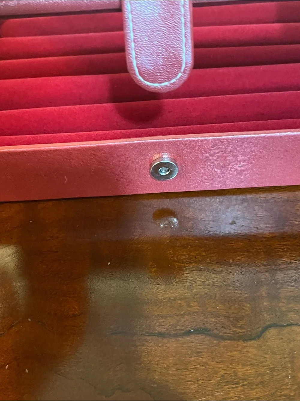 Red Leather Jewelry Display